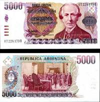 *5000 Pesos Argentinos Argentína 1984-85, P318 UNC - Kliknutím na obrázok zatvorte -